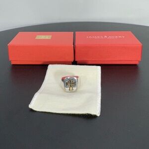 James Avery Rare Wide Celtic Sterling Silver 14K Gold Mens Size 7.5